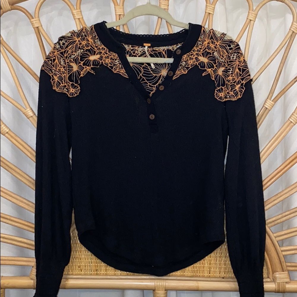 Free people floral shoulder top